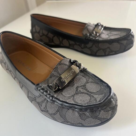 Coach Olive Signature Logo Women's Black Loafers Women's 7 - Picture 1 of 7